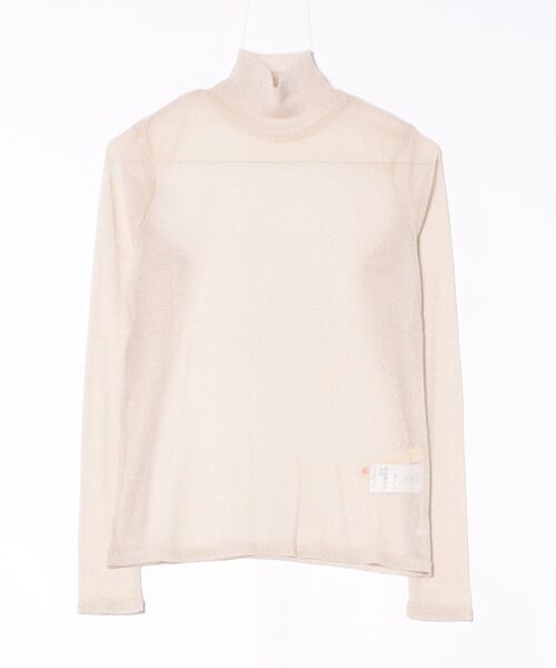 Q(キュー)の「ラメシアーハイネックインナー(Tシャツ/カットソー・レディース・アイボリー/チャコールグレー・MEDIUM)」の13枚目の写真