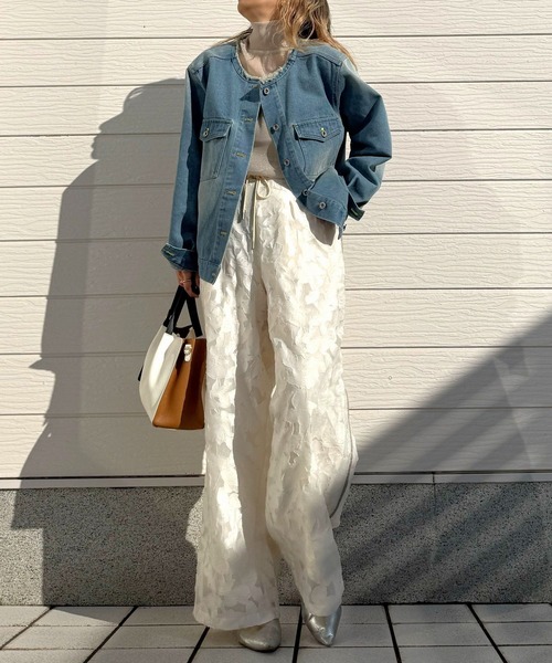 Q(キュー)の「ラメシアーハイネックインナー(Tシャツ/カットソー・レディース・アイボリー/チャコールグレー・MEDIUM)」の22枚目の写真