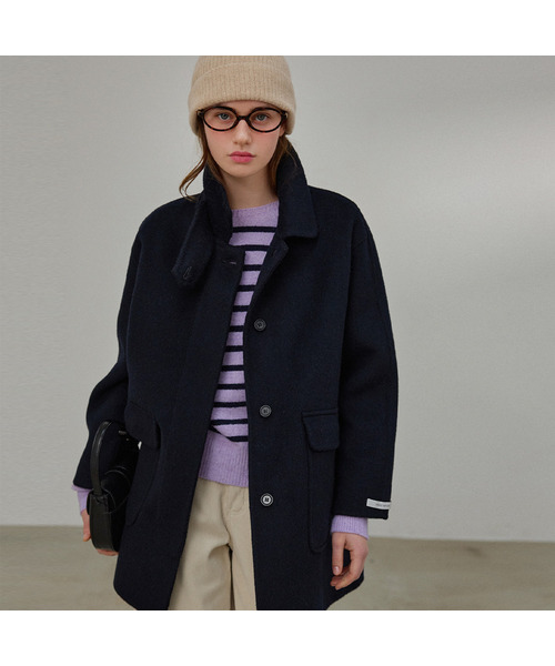 SLOWLOLLI(スローローリ)の「Balmacan wool handmade coat_2 Colors(ダッフルコート・レディース・チャコールグレー/ネイビー・FREE)」の1枚目の写真