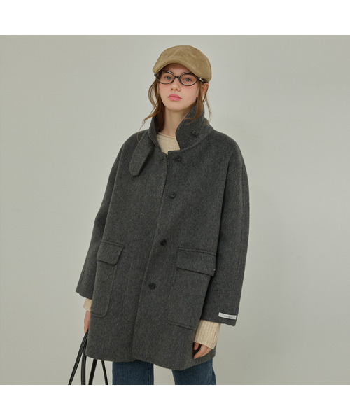 SLOWLOLLI(スローローリ)の「Balmacan wool handmade coat_2 Colors(ダッフルコート・レディース・チャコールグレー/ネイビー・FREE)」の2枚目の写真