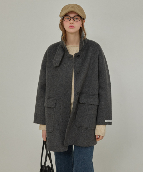 SLOWLOLLI(スローローリ)の「Balmacan wool handmade coat_2 Colors(ダッフルコート・レディース・チャコールグレー/ネイビー・FREE)」の8枚目の写真