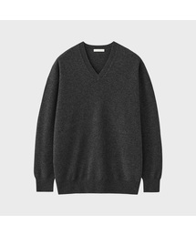 カシミヤウールオーバーサイズVネックニット - 4カラー