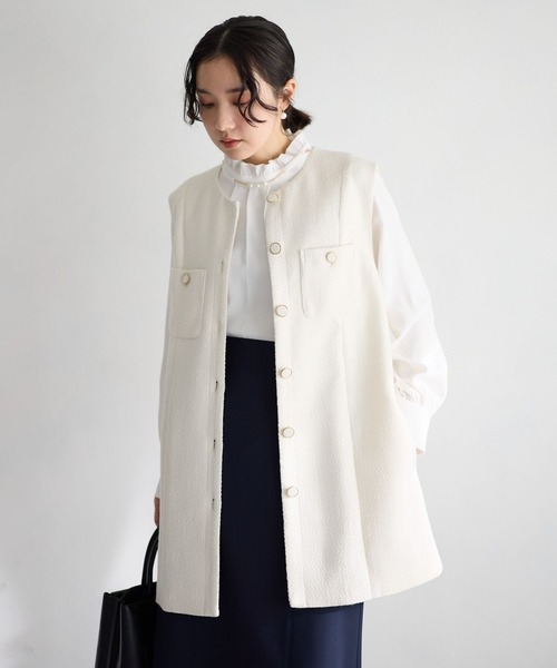 Andemiu（アンデミュウ）の「【セレモニー】アクセツキフリルブラウス636712（シャツ/ブラウス・レディース・ネイビー/オフホワイト・FREE）」の12枚目の写真