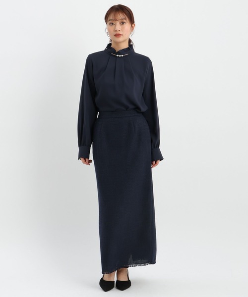 Andemiu（アンデミュウ）の「【セレモニー】アクセツキフリルブラウス636712（シャツ/ブラウス・レディース・ネイビー/オフホワイト・FREE）」の14枚目の写真