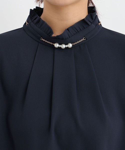 Andemiu（アンデミュウ）の「【セレモニー】アクセツキフリルブラウス636712（シャツ/ブラウス・レディース・ネイビー/オフホワイト・FREE）」の21枚目の写真