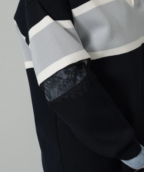 レース切替ラガーニットワンピース（ワンピース）｜Arpege story