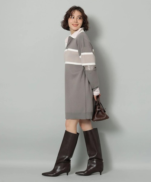 レース切替ラガーニットワンピース（ワンピース）｜Arpege story