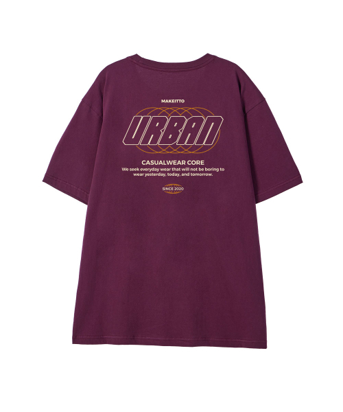 MAKEITTO（メイキット）の「[URBAN LETTERING] CREW NECK TEE_WINE（Tシャツ/カットソー・メンズ・その他・MEDIUM/LARGE/X-LARGE/XX-LARGE）」の2枚目の写真