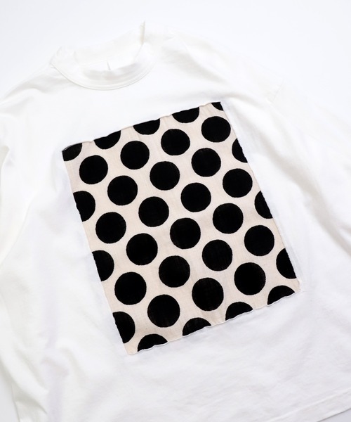 prit（プリット）の「[prit] 空紡天竺×プリント 5分袖フレームTシャツ (ドット＆チェック)（Tシャツ/カットソー・レディース・ホワイト系その他/ホワイト系その他2・FREE）」の8枚目の写真