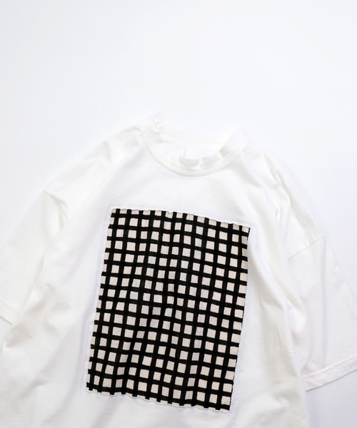 prit（プリット）の「[prit] 空紡天竺×プリント 5分袖フレームTシャツ (ドット＆チェック)（Tシャツ/カットソー・レディース・ホワイト系その他/ホワイト系その他2・FREE）」の13枚目の写真