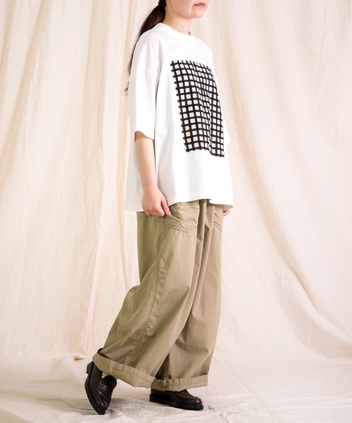 prit（プリット）の「[prit] 空紡天竺×プリント 5分袖フレームTシャツ (ドット＆チェック)（Tシャツ/カットソー・レディース・ホワイト系その他/ホワイト系その他2・FREE）」の19枚目の写真