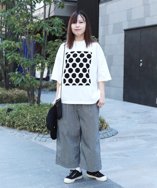 prit（プリット）の「[prit] 空紡天竺×プリント 5分袖フレームTシャツ (ドット＆チェック)（Tシャツ/カットソー・レディース・ホワイト系その他/ホワイト系その他2・FREE）」の20枚目の写真