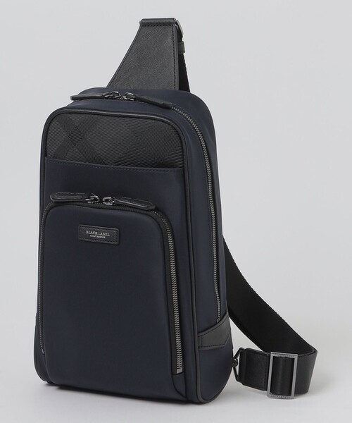 BLACK LABEL CRESTBRIDGE(ブラックレーベル・クレストブリッジ)の「ナイロンコンビカルゼシャドークレストブリッジチェックビジネスボディバッグ(ボディバッグ/ウエストポーチ・メンズ・ネイビー/ブラック・FREE)」の2枚目の写真