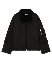 ULKIN（ウルキン）の「アルキン オーバーサイズファースウェードムートン_ブラック（ムートンコート）」