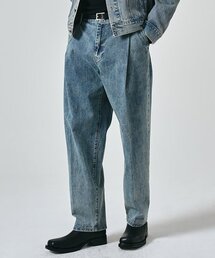 ワイドデニムパンツ(ブルー)