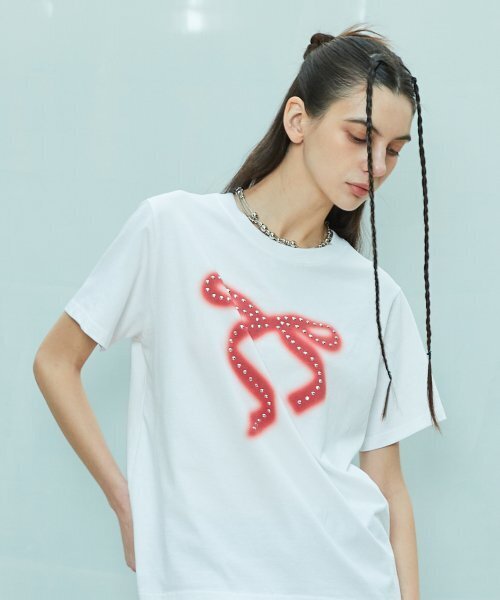 LARTIGENT(ラーティゼン)の「L9 RIBBON T-SHIRT(WHITE)(Tシャツ/カットソー・レディース・その他・FREE)」の2枚目の写真