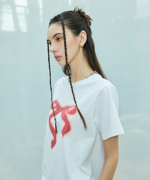 LARTIGENT(ラーティゼン)の「L9 RIBBON T-SHIRT(WHITE)(Tシャツ/カットソー・レディース・その他・FREE)」の4枚目の写真
