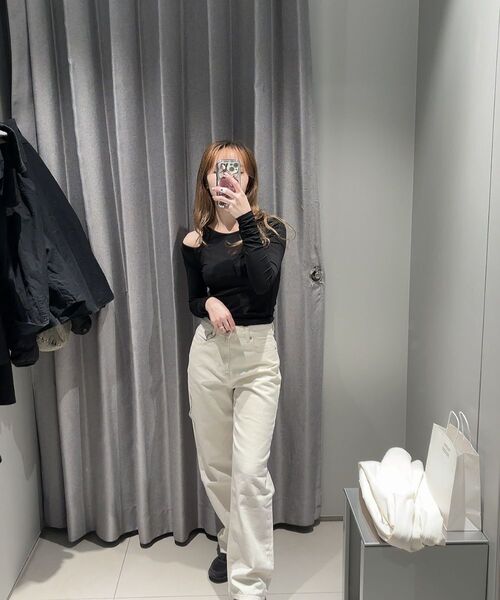 MUSINSA STANDARD WOMAN（ムシンサスタンダードウーマン）の「ウィメンズ テンセル スリム カットアウト ストリング 長袖Tシャツ [ブラック]（Tシャツ/カットソー・レディース・その他・X-SMALL/SMALL/MEDIUM/LARGE）」の12枚目の写真