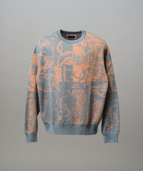 MAISON SPECIAL(メゾンスペシャル)の「《UNISEX》Scarf Collage Jacquard Prime-Over Crew Neck Knit Pullover/スカーフコラージュジャガードプライムオーバークルーネックニットプルオーバー【MAISON SPECIAL/メゾンスペシャル】(ニット/セーター・メンズ・ブラック/マルチ・0/1/2)」の13枚目の写真