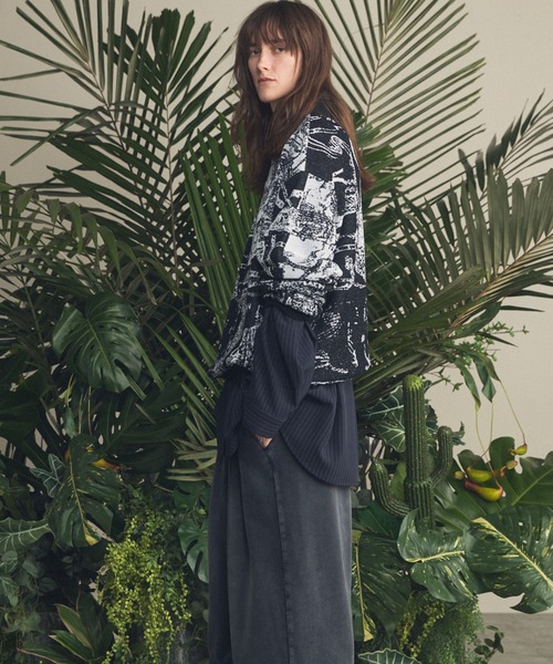 MAISON SPECIAL(メゾンスペシャル)の「《UNISEX》Scarf Collage Jacquard Prime-Over Crew Neck Knit Pullover/スカーフコラージュジャガードプライムオーバークルーネックニットプルオーバー【MAISON SPECIAL/メゾンスペシャル】(ニット/セーター・メンズ・ブラック/マルチ・0/1/2)」の10枚目の写真