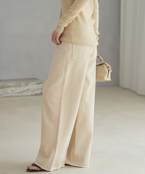 plage（プラージュ）の「Ecru cotton パンツ（デニムパンツ・レディース・アイボリー・34/36/38）」の8枚目の写真