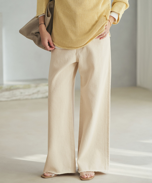 plage（プラージュ）の「Ecru cotton パンツ（デニムパンツ・レディース・アイボリー・34/36/38）」の13枚目の写真