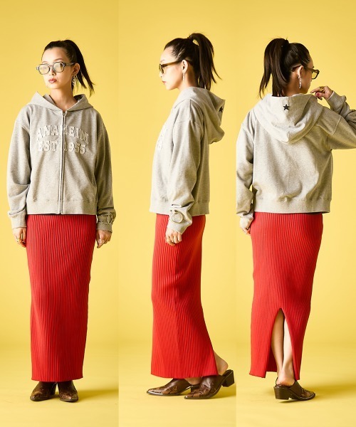 GEVS.(ジェイヴィス)の「ジップアップパーカー<大きいサイズ有>GEVS.(パーカー・レディース・ブラック/グレー・M/L/LL/3L/4L/5L)」の16枚目の写真