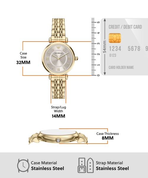 EMPORIO ARMANI（エンポリオアルマーニ）の「エンポリオ・アルマーニ 腕時計 レディース アナログ ステンレス AR11766（アナログ腕時計・レディース・ゴールド・FREE）」の5枚目の写真
