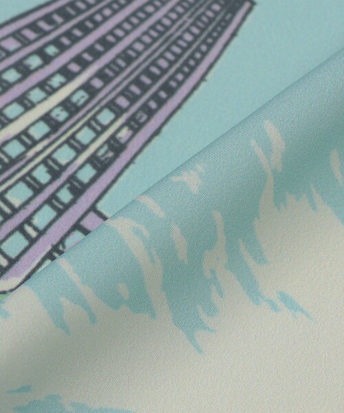 BINDU(ビンドゥー)の「【SHIPS any別注】BINDU:〈手洗い可能〉マップ スカーフ(バンダナ/スカーフ・レディース・ネイビー/ライトブルー・ONE SIZE)」の4枚目の写真