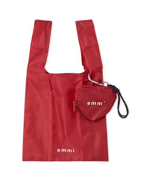 emmi(エミ)の「ハートチャーム付きエコバッグ(エコバッグ/サブバッグ・レディース・シルバー/レッド/ネイビー・F)」の2枚目の写真