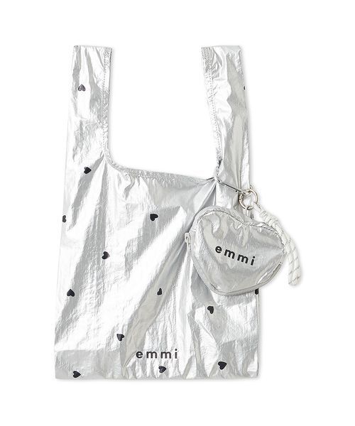 emmi(エミ)の「ハートチャーム付きエコバッグ(エコバッグ/サブバッグ・レディース・シルバー/レッド/ネイビー・F)」の11枚目の写真