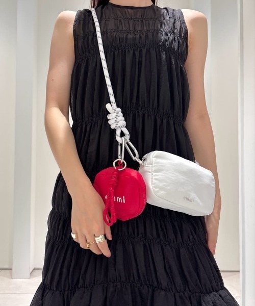 emmi(エミ)の「ハートチャーム付きエコバッグ(エコバッグ/サブバッグ・レディース・シルバー/レッド/ネイビー・F)」の4枚目の写真