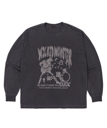DYSFUNCT（ディスファンクト）の「WICKED MONSTER PIGMENT LONG SLV TEE(CHARCOAL)（Tシャツ/カットソー）」