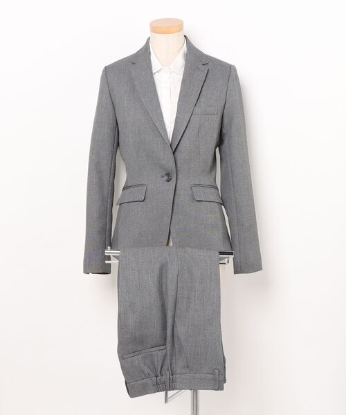 m.f.editorial(エムエフエディトリアル)の「【ストレッチ ウォッシャブル イージーケア】m.f.エディトリアル レディース 1ボタン ジャケット + テーパード パンツ ビジネス セットアップ スーツ グレー(スーツセット・レディース・グレー・LARGE/X-LARGE/S/MEDIUM)」の4枚目の写真