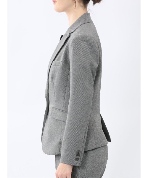 m.f.editorial(エムエフエディトリアル)の「【ストレッチ ウォッシャブル イージーケア】m.f.エディトリアル レディース 1ボタン ジャケット + テーパード パンツ ビジネス セットアップ スーツ グレー(スーツセット・レディース・グレー・LARGE/X-LARGE/S/MEDIUM)」の6枚目の写真