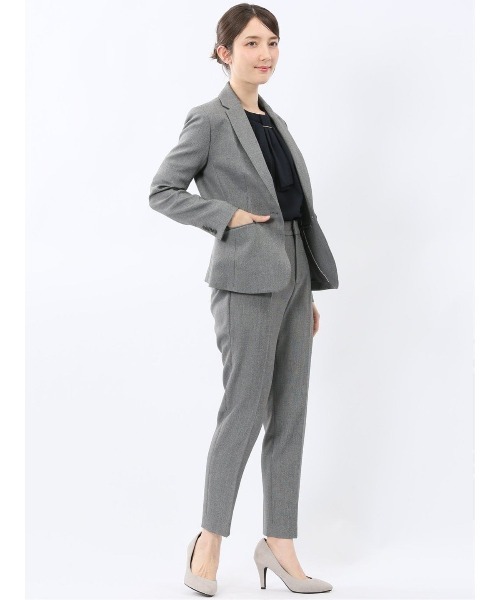 m.f.editorial(エムエフエディトリアル)の「【ストレッチ ウォッシャブル イージーケア】m.f.エディトリアル レディース 1ボタン ジャケット + テーパード パンツ ビジネス セットアップ スーツ グレー(スーツセット・レディース・グレー・LARGE/X-LARGE/S/MEDIUM)」の16枚目の写真