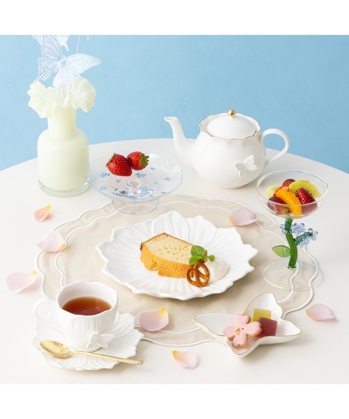 ペタルフリル バタフライプレート ホワイト 食器 蝶 皿（食器