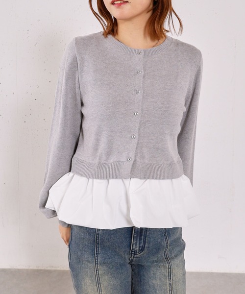 archives（アルシーヴ）の「【アンチピリンク】ドッキングバルーンニットカーディガン（ニット/セーター・レディース・アイボリー/グレー/ネイビー/ピンク・MEDIUM）」の2枚目の写真