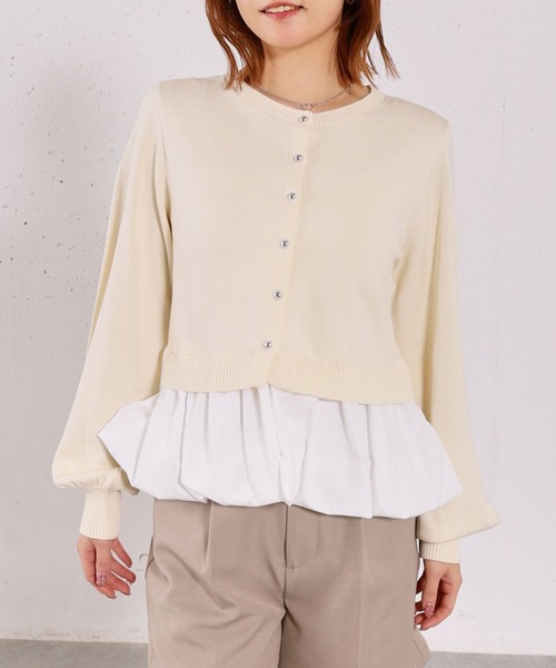 archives（アルシーヴ）の「【アンチピリンク】ドッキングバルーンニットカーディガン（ニット/セーター・レディース・アイボリー/グレー/ネイビー/ピンク・MEDIUM）」の7枚目の写真