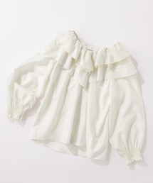 STRAWBERRY-FIELDS | シアリークロス_フリルカラーブラウス(シャツ/ブラウス)