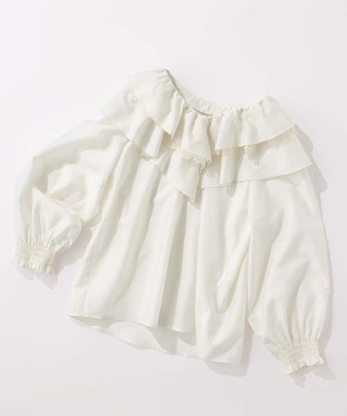 STRAWBERRY-FIELDS(ストロベリーフィールズ)の「シアリークロス_フリルカラーブラウス(シャツ/ブラウス・レディース・オフホワイト・2)」の1枚目の写真