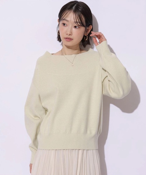 Mystrada（マイストラーダ）の「ゆるラメオフショルニット（ニット/セーター・レディース・ライトイエロー/ブルー/ブラック/ホワイト/ピンク系その他5・38）」の4枚目の写真
