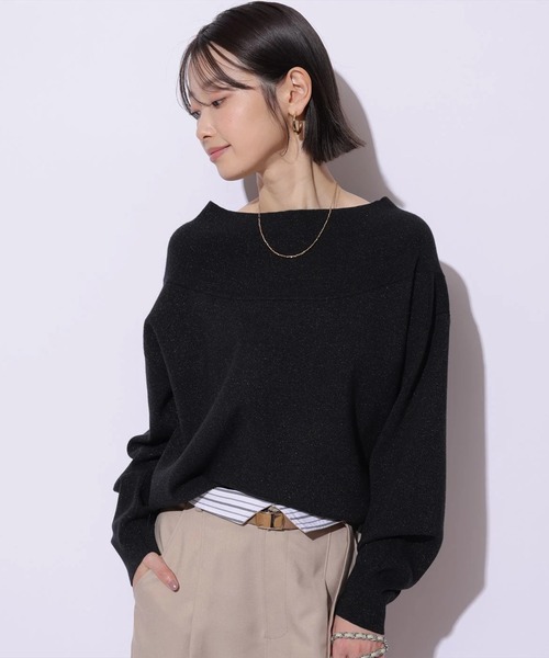 Mystrada（マイストラーダ）の「ゆるラメオフショルニット（ニット/セーター・レディース・ライトイエロー/ブルー/ブラック/ホワイト/ピンク系その他5・38）」の12枚目の写真