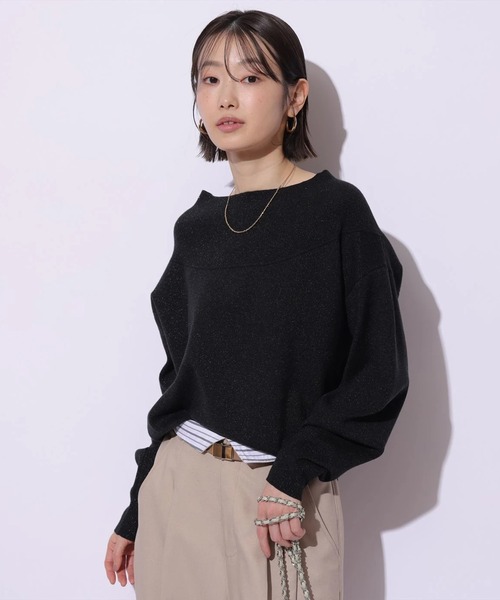Mystrada（マイストラーダ）の「ゆるラメオフショルニット（ニット/セーター・レディース・ライトイエロー/ブルー/ブラック/ホワイト/ピンク系その他5・38）」の13枚目の写真
