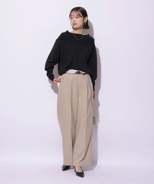 Mystrada（マイストラーダ）の「ゆるラメオフショルニット（ニット/セーター・レディース・ライトイエロー/ブルー/ブラック/ホワイト/ピンク系その他5・38）」の14枚目の写真