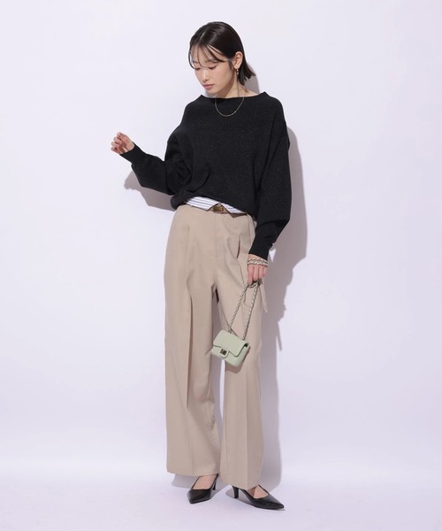 Mystrada（マイストラーダ）の「ゆるラメオフショルニット（ニット/セーター・レディース・ライトイエロー/ブルー/ブラック/ホワイト/ピンク系その他5・38）」の16枚目の写真