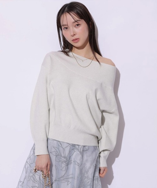 Mystrada（マイストラーダ）の「ゆるラメオフショルニット（ニット/セーター・レディース・ライトイエロー/ブルー/ブラック/ホワイト/ピンク系その他5・38）」の18枚目の写真