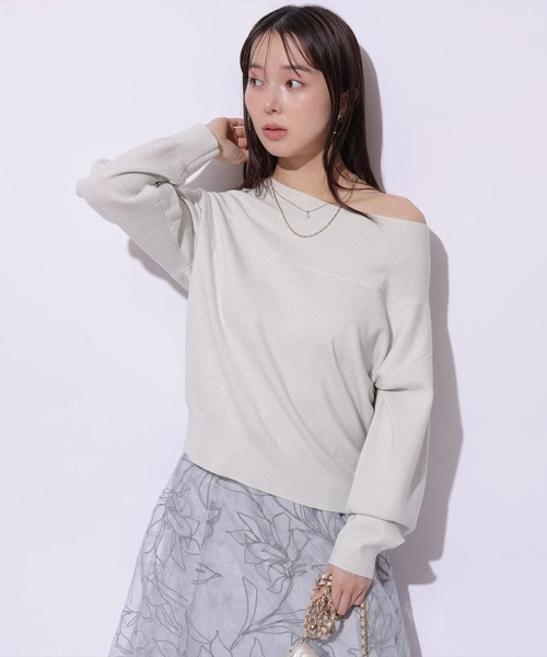Mystrada（マイストラーダ）の「ゆるラメオフショルニット（ニット/セーター・レディース・ライトイエロー/ブルー/ブラック/ホワイト/ピンク系その他5・38）」の19枚目の写真
