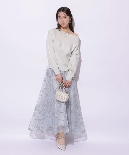 Mystrada（マイストラーダ）の「ゆるラメオフショルニット（ニット/セーター・レディース・ライトイエロー/ブルー/ブラック/ホワイト/ピンク系その他5・38）」の22枚目の写真