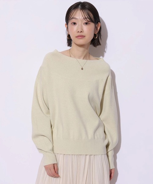 Mystrada（マイストラーダ）の「ゆるラメオフショルニット（ニット/セーター・レディース・ライトイエロー/ブルー/ブラック/ホワイト/ピンク系その他5・38）」の6枚目の写真